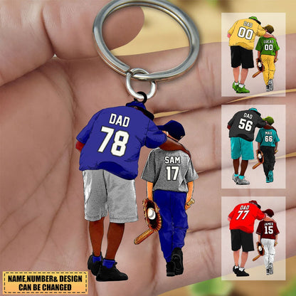 Customized Photo Baseball Acrylic Christmas Acrylic Keychain Gift For Baseball Lovers - Gift For Baseball Player, Grandon, Son, Coach