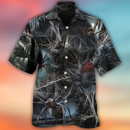 Halloween Hawaiian Shirt, Halloween Spider Dark Scary For Men & Women - Halloween Gift For Members Family, Friends