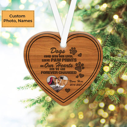Custom Dog Photo Ceramic Ornament, Custom Pet Photo Ornament,  Dogs Come Into Our Lives - Christmas Ornament Gift For Cat Lovers, Pet Lovers