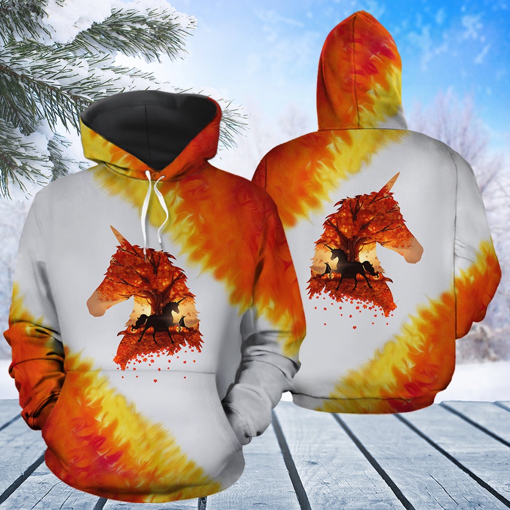 Unicorn Autumn Leaf Pullover Premium Hoodie, Perfect Outfit For Men And Women On Christmas New Year Autumn Winter