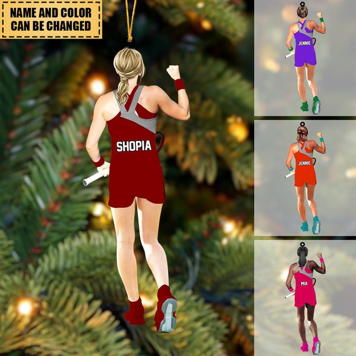 Customized Woman Tennis Player Acrylic Christmas Ornament, Gift For Tennis Lovers, Tennis Players, Wife, Her