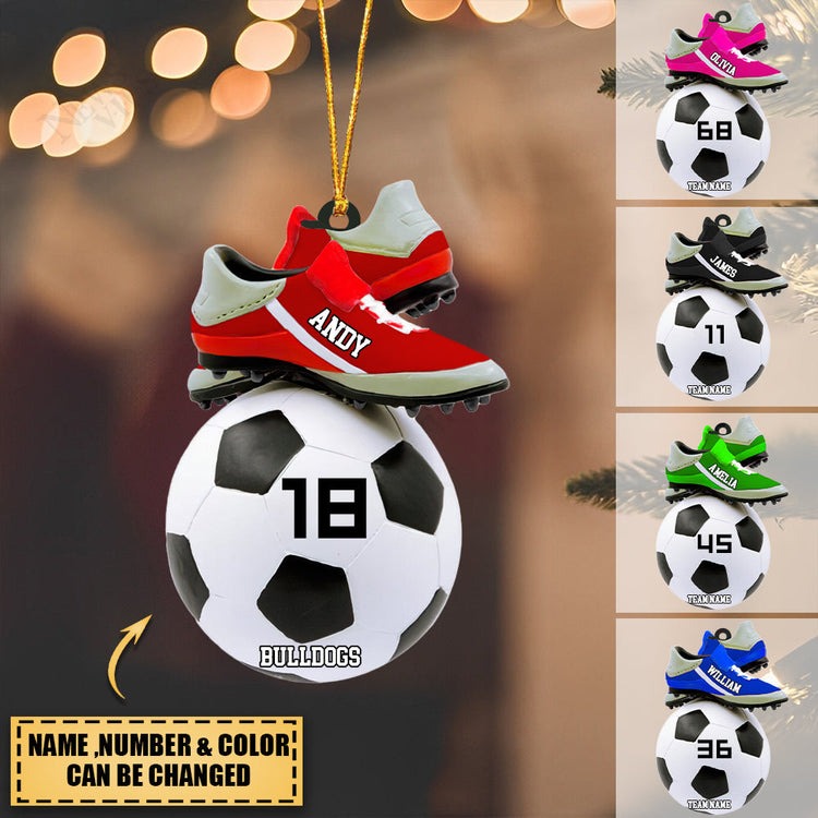 Personalized Soccer Christmas Ornament - Great Gift Idea For Soccer Players, Soccer Lovers, Custom Shape Acrylic Ornament Soccer Decor