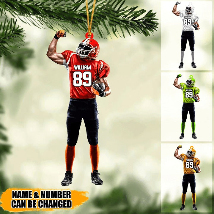 Personalized Football Acrylic Christmas Ornament Gift For Football Lovers, Football Players - Decor Christmas Tree