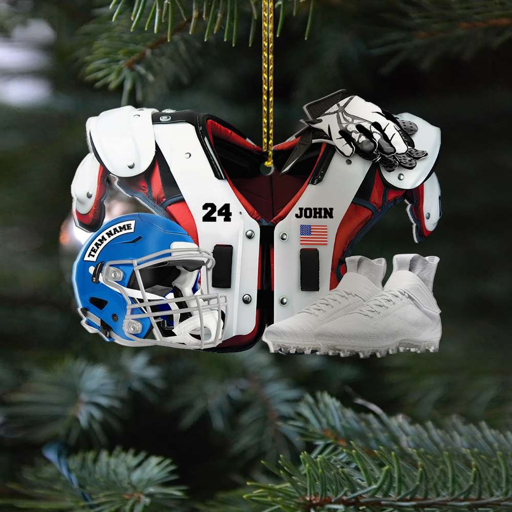 Personalized American Football Player Uniform Acrylic Ornament Gift For Football Lovers, Football Fans - Christmas Ornament Decor