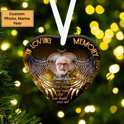 Custom Memories Photo With Members Family Ceramic Ornament, Custom Photo Ornament With Dad, Mom - Christmas Ornament Gift For Members Family
