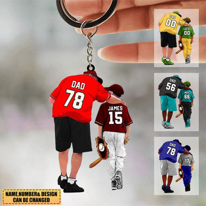 Customized Photo Baseball Acrylic Christmas Acrylic Keychain Gift For Baseball Lovers - Gift For Baseball Player, Grandon, Son, Coach