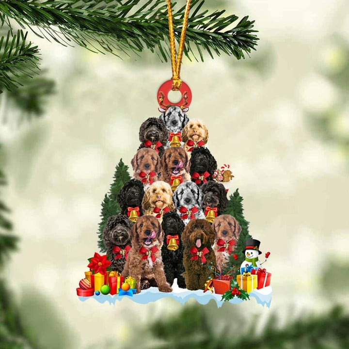 Cockapoo Dogs Christmas Tree Acrylic Ornament, Dog Gifts For Decor Home, Christmas Gift For Dog Lovers, Dog Owners