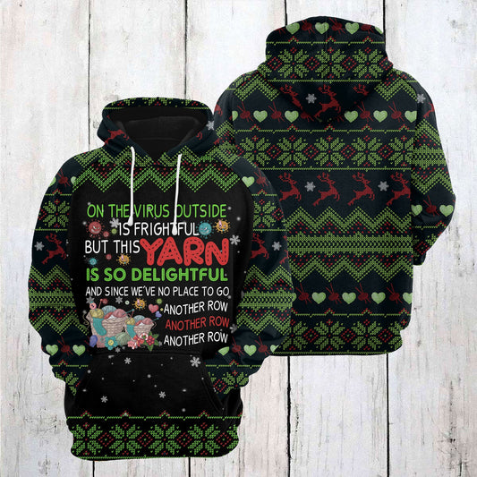 Yarn Christmas Pattern Pullover Premium Hoodie, Perfect Outfit For Men And Women On Christmas New Year Autumn Winter