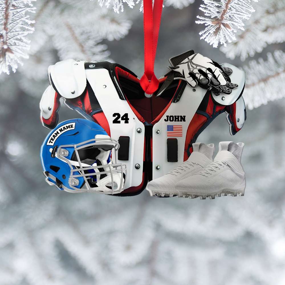 Personalized American Football Player Uniform Acrylic Ornament Gift For Football Lovers, Football Fans - Christmas Ornament Decor