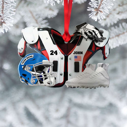 Personalized American Football Player Uniform Acrylic Ornament Gift For Football Lovers, Football Fans - Christmas Ornament Decor