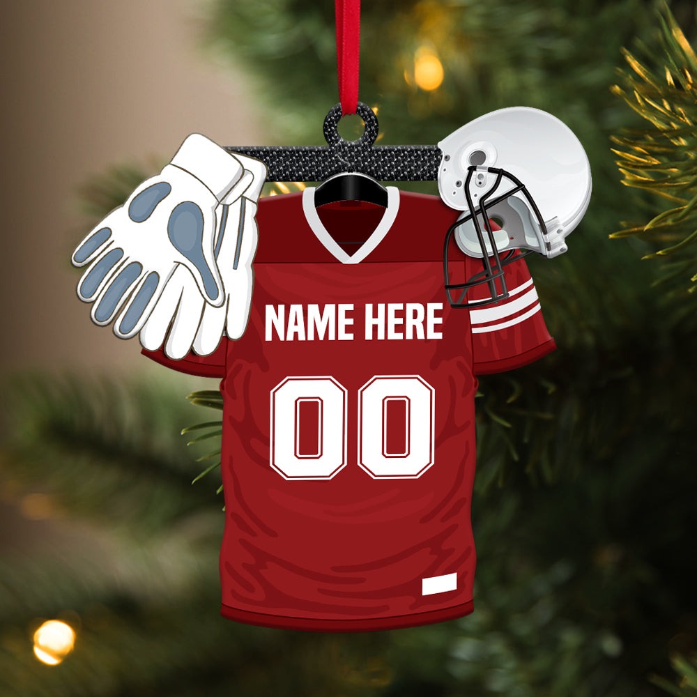 Custom Photo Football Uniform Acrylic Ornament Gift For Football Lovers, Football Lovers - Christmas Ornament Decor, Decor Car