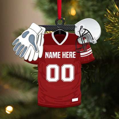 Custom Photo Football Uniform Acrylic Ornament Gift For Football Lovers, Football Lovers - Christmas Ornament Decor, Decor Car