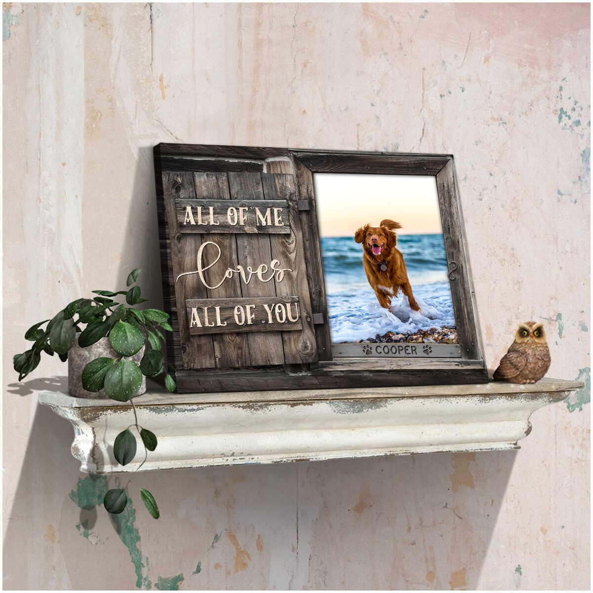 Custom Name And Photo Dog Premium Wrapped Landscape Canvas, Love All Of You Personalized Dog Canvas - Perfect Gift For Dog Lovers, Friends, Family