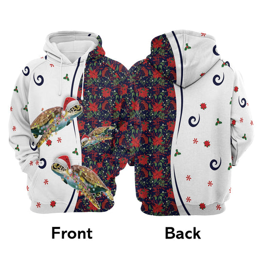 Turtle Santa Claus Hat Pullover Premium Hoodie, Perfect Outfit For Men And Women On Christmas New Year Autumn Winter