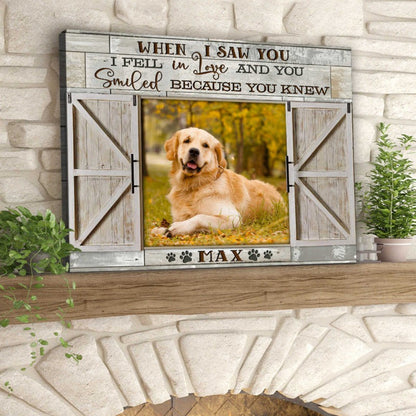 Custom Name & Photo Dog Premium Wrapped Landscape Canvas, Window When I Saw You Personalized Dog Canvas - Perfect Gift For Dog Lovers, Family, Friend