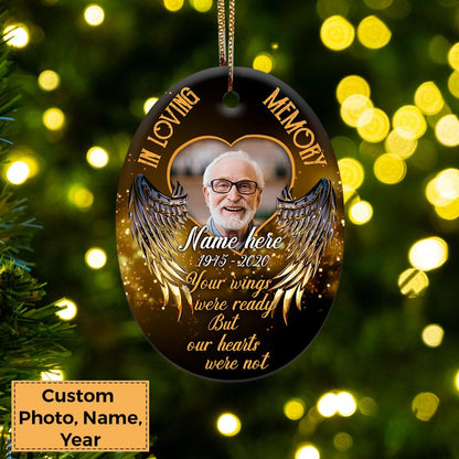 Custom Memories Photo With Members Family Ceramic Ornament, Custom Photo Ornament With Dad, Mom - Christmas Ornament Gift For Members Family