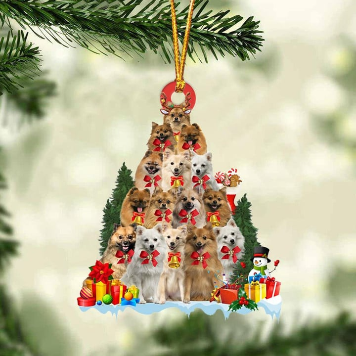 German Spitz Dogs Christmas Tree Acrylic Ornament, Dog Gifts For Decor Home, Christmas Gift For Dog Lovers, Dog Owners