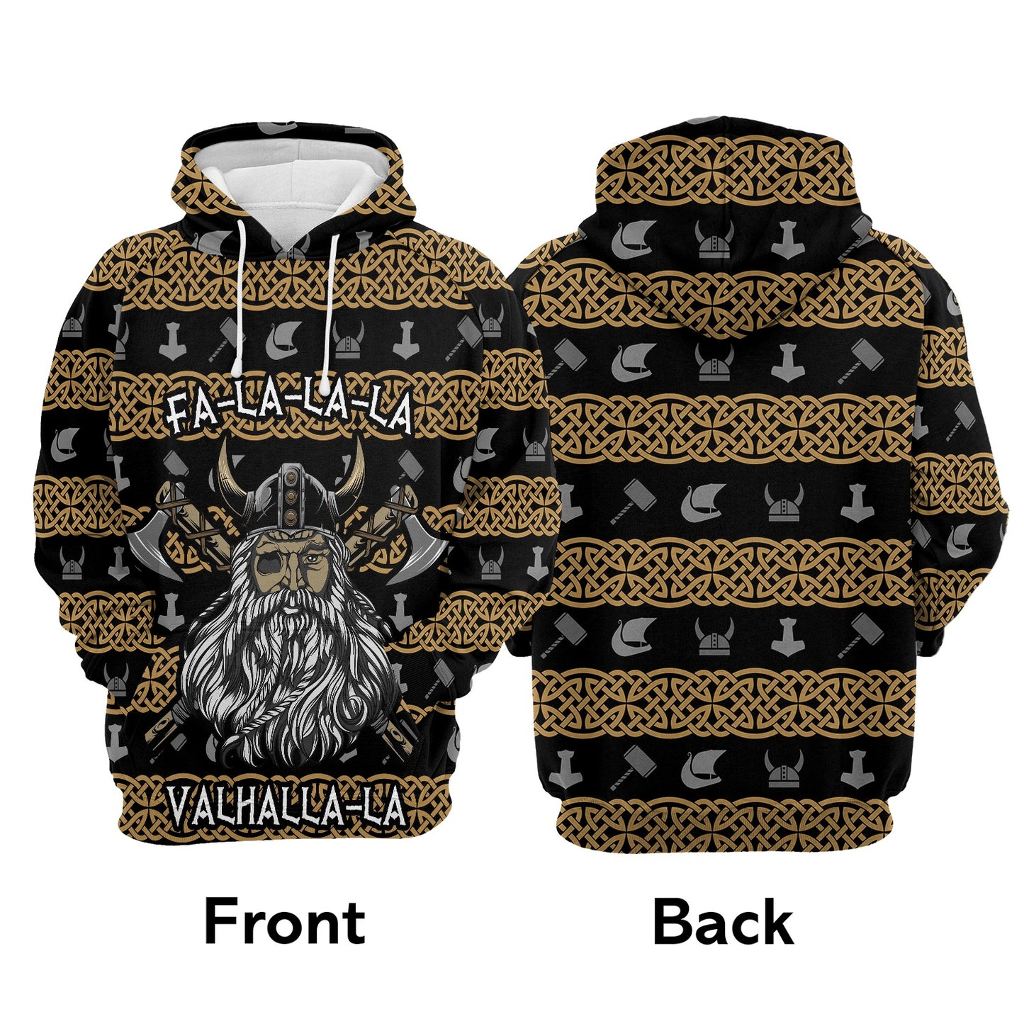 Viking Valhalla Fa La La La Pullover Premium Hoodie, Perfect Outfit For Men And Women On Christmas New Year Autumn Winter