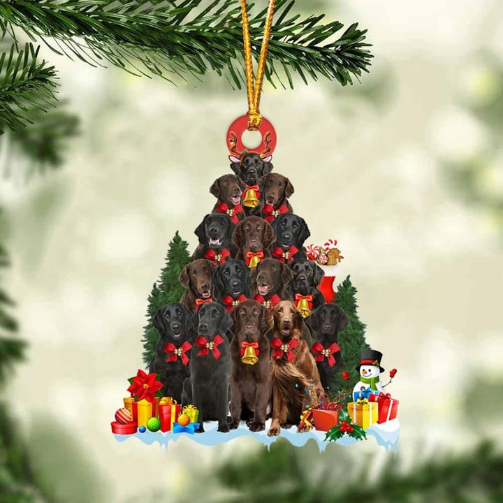 Flat Coated Retriever Dogs Christmas Tree Acrylic Ornament, Dog Gifts For Decor Home, Christmas Gift For Dog Lovers, Dog Owners