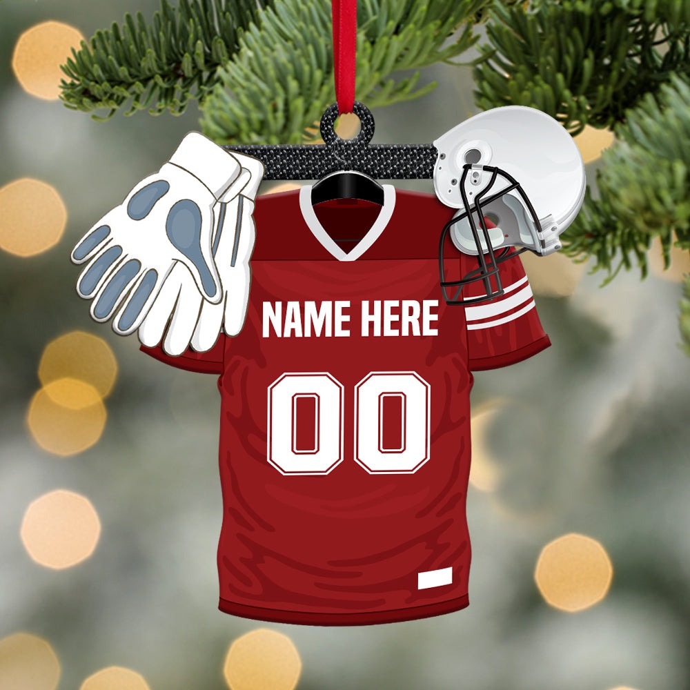 Custom Photo Football Uniform Acrylic Ornament Gift For Football Lovers, Football Lovers - Christmas Ornament Decor, Decor Car