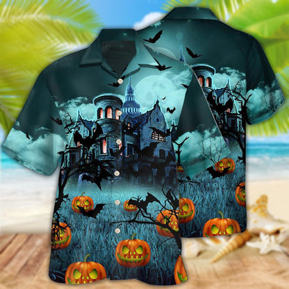 Halloween Hawaiian Shirt, Halloween Night Dark Pumpkin Aloha Shirt For Men & Women - Halloween Gift For Members Family, Friends