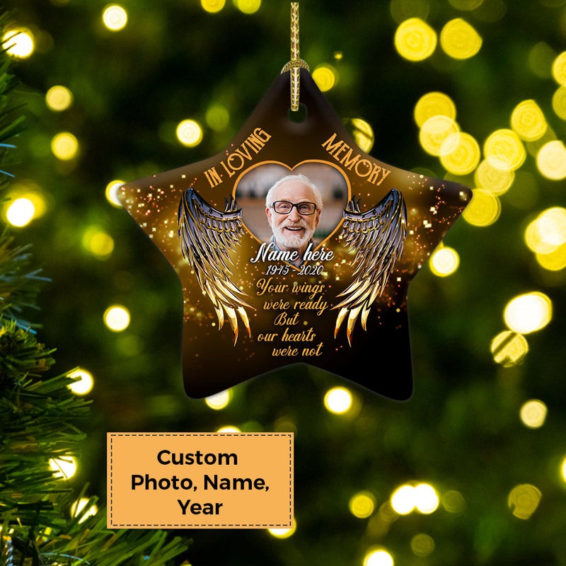 Custom Memories Photo With Members Family Ceramic Ornament, Custom Photo Ornament With Dad, Mom - Christmas Ornament Gift For Members Family