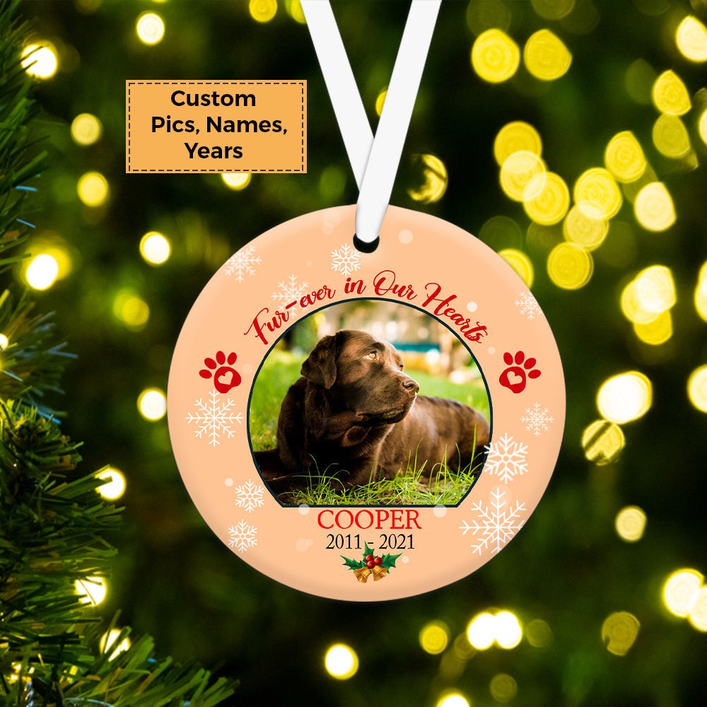 Custom Dog Photo Ceramic Ornament, Custom Pet Photo Ornament, Best Friends Forever Ornament - Christmas Ornament Gift For Dog Lovers, Pet Lovers