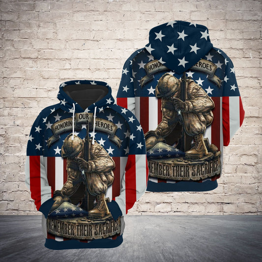 Veteran Our Heroes American Flag Pullover Premium Hoodie, Perfect Outfit For Men And Women On Christmas New Year Autumn Winter