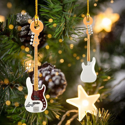 Personalized Classic Guitar Custom Name Christmas Car Ornament Custom Shape For Guitar Players