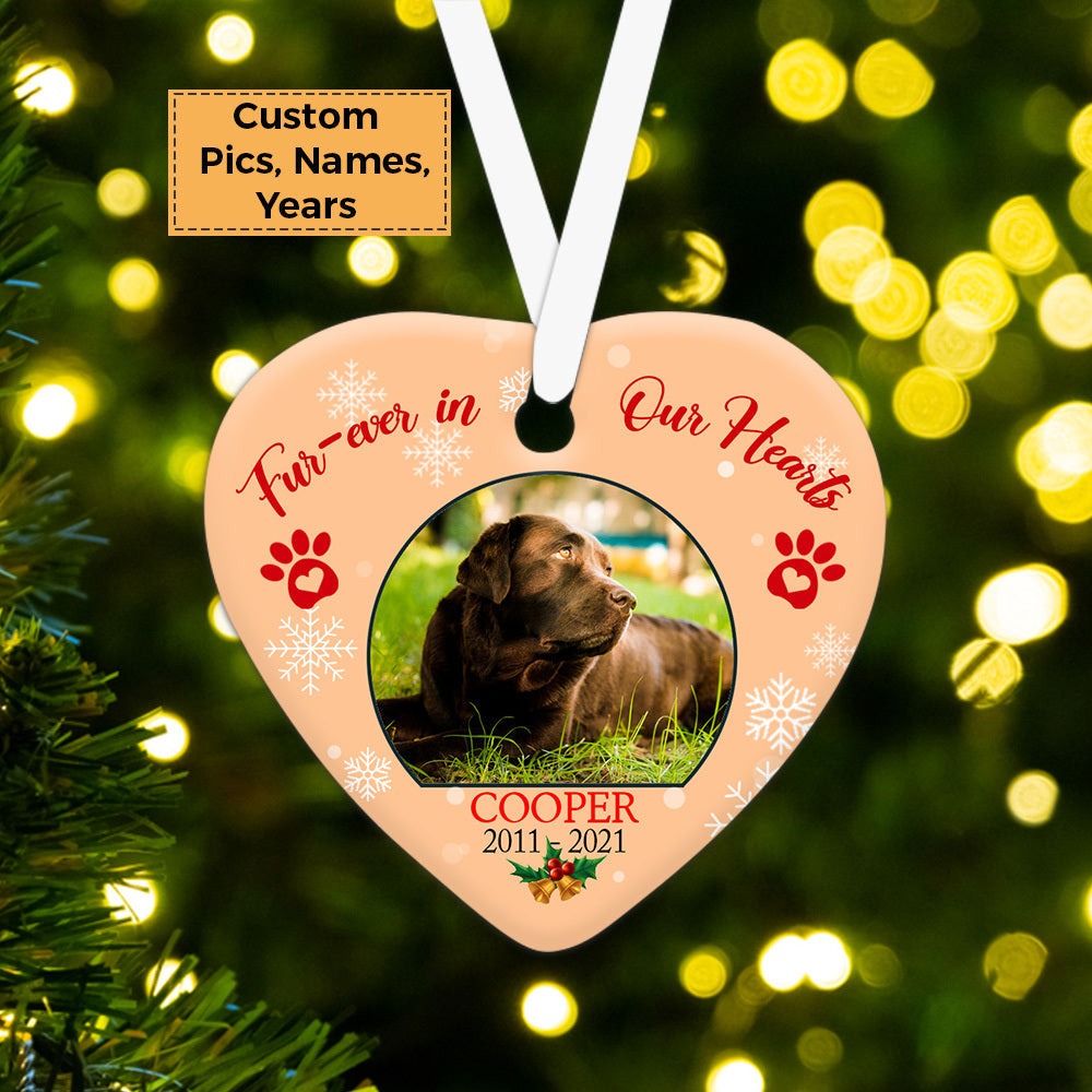 Custom Dog Photo Ceramic Ornament, Custom Pet Photo Ornament, Best Friends Forever Ornament - Christmas Ornament Gift For Dog Lovers, Pet Lovers