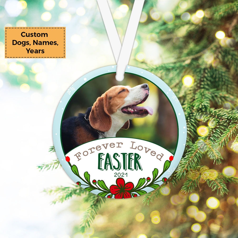 Custom Dog Photo Ceramic Ornament, Custom Pet Photo Ornament, Forever Loved Pet Custom Ornament - Christmas Ornament Gift For Dog Lovers, Pet Lovers