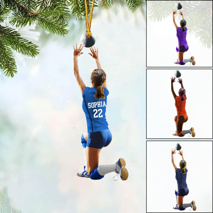 Customized Female Volleyball Setter Player Acrylic Christmas Ornament - Gift For Volleyball Team, Volleyball Lovers