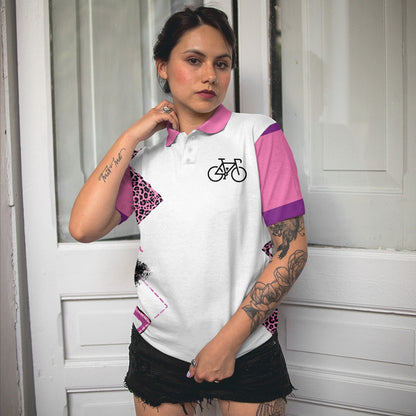 Cycling Women Polo Shirt, Cycling With No Chance Of House Cleaning Or Cooking Women Polo Shirts, Funny Gift For Female Cyclers, Cycling Lovers, Ladies