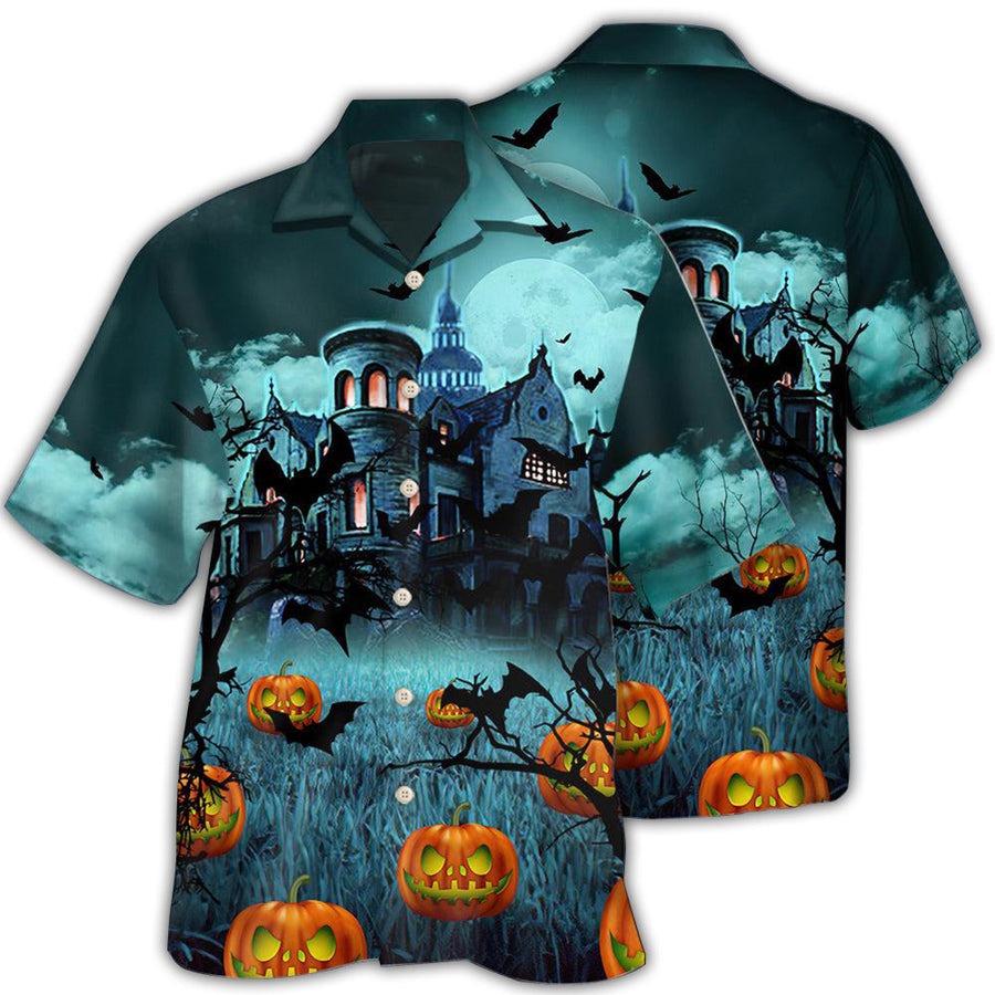 Halloween Hawaiian Shirt, Halloween Night Dark Pumpkin Aloha Shirt For Men & Women - Halloween Gift For Members Family, Friends