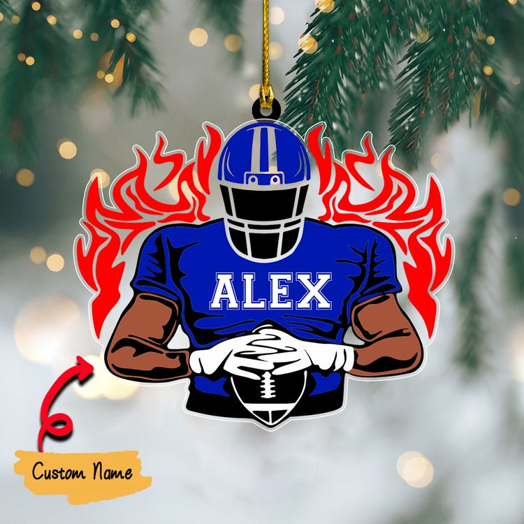 Personalized Football Player Acrylic Ornament - Great Gift Idea For Football Players, Football Lovers