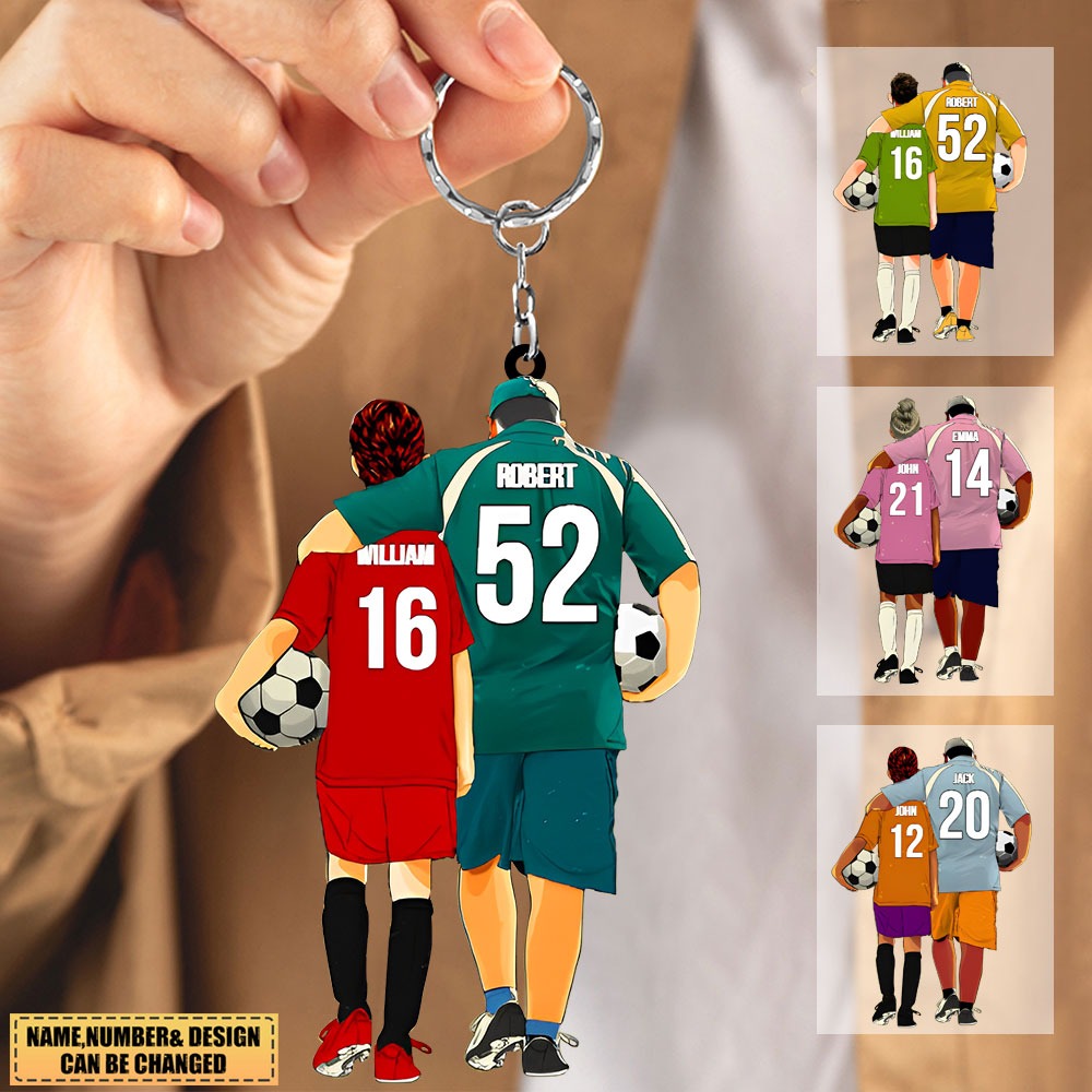 Personalized Photo Soccer Player Christmas Acrylic Keychain Gift For Soccer Lovers - Gift For Soccer Players, Dad, Son, Daughter, Coach