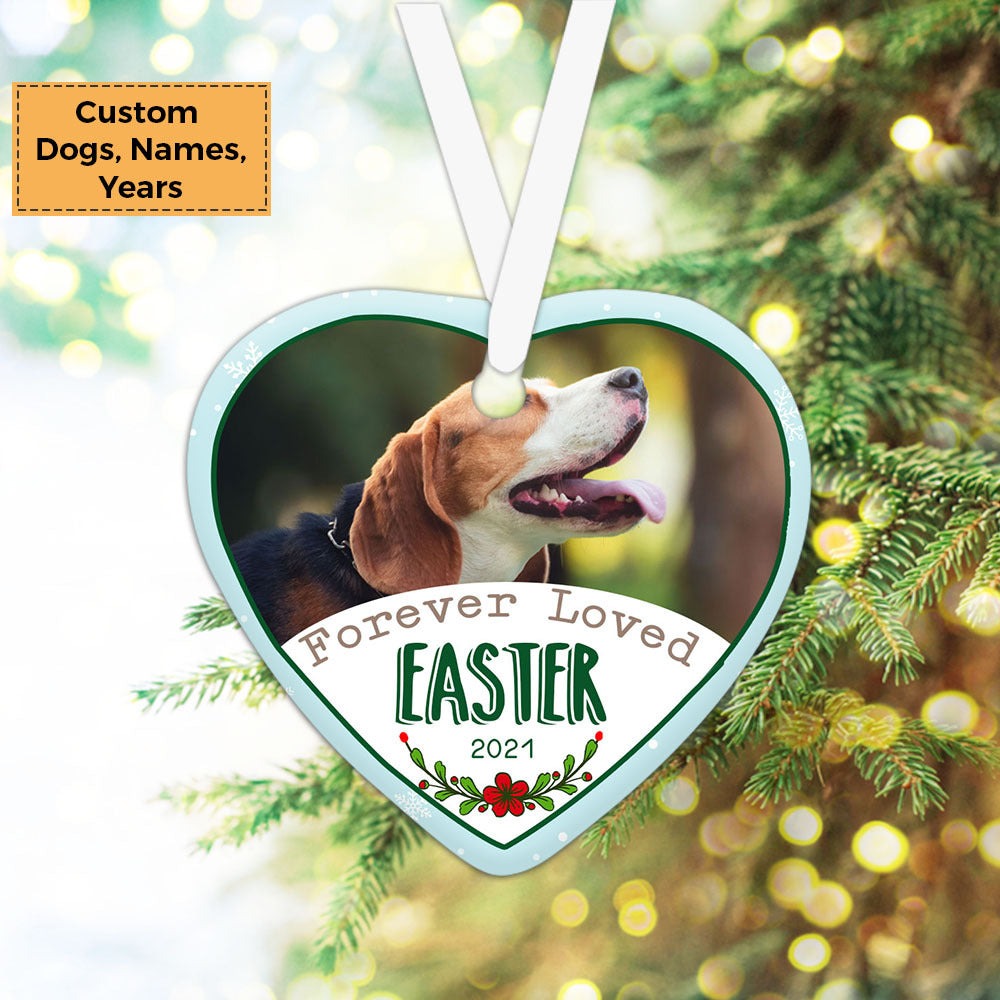 Custom Dog Photo Ceramic Ornament, Custom Pet Photo Ornament, Forever Loved Pet Custom Ornament - Christmas Ornament Gift For Dog Lovers, Pet Lovers