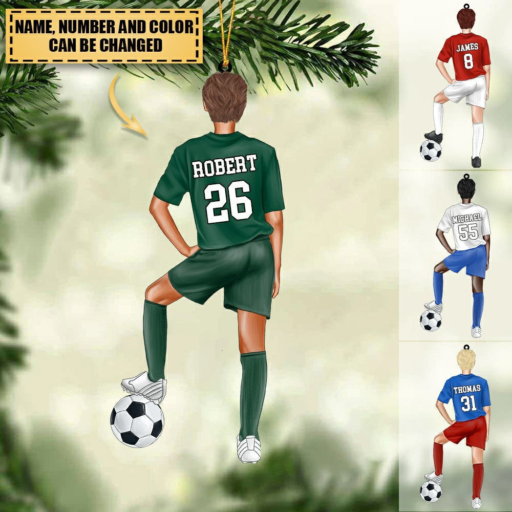 Personalized Soccer Player Christmas Ornament, Custom Shape Acrylic Ornament - Great Gift Idea For Soccer Players, Soccer Lovers
