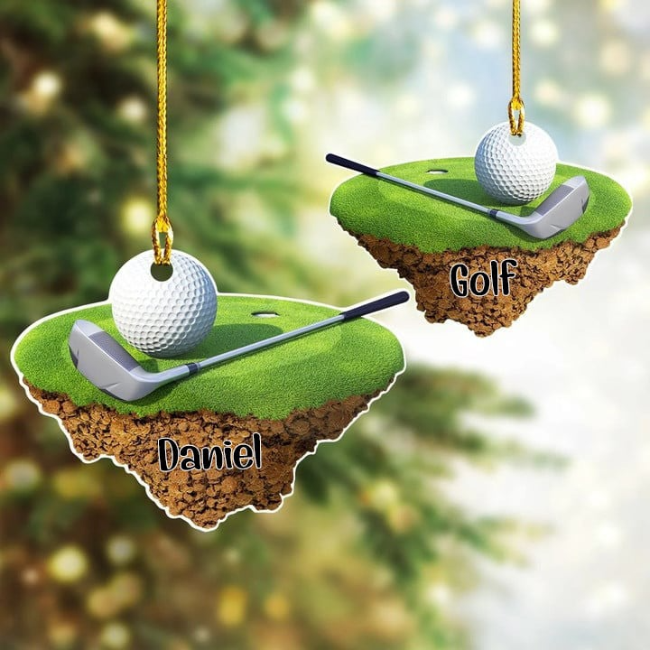 Personalized Golf, Golf Bag Christmas Ornament, Custom Name Golf  Acrylic Ornament For Christmas Decor, Golf Lovers