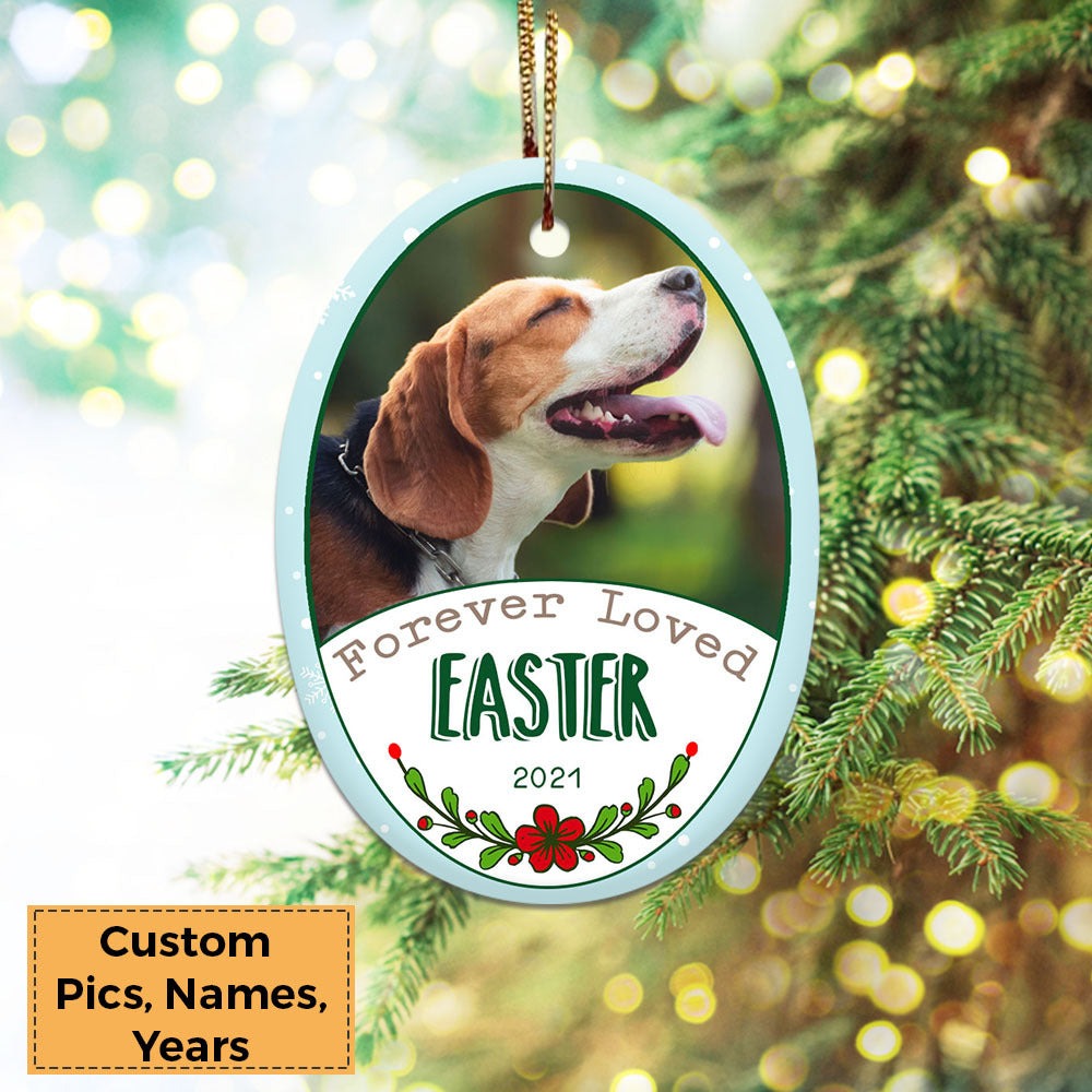 Custom Dog Photo Ceramic Ornament, Custom Pet Photo Ornament, Forever Loved Pet Custom Ornament - Christmas Ornament Gift For Dog Lovers, Pet Lovers