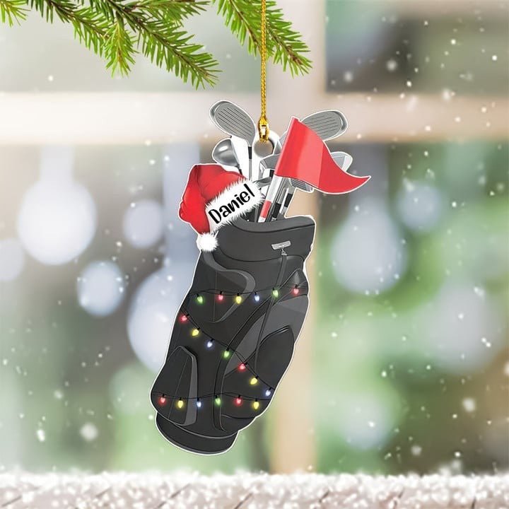 Personalized Golf, Golf Bag Christmas Ornament, Custom Name Golf  Acrylic Ornament For Christmas Decor, Golf Lovers