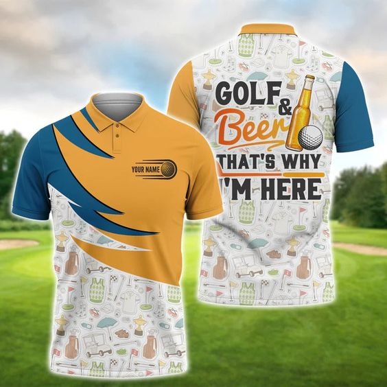 Customized Golf And Beer Men Polo Shirt, Personalized Custom Name Beer And Golf Polo Shirt For Men - Perfect Gift For Golf Lovers, Golfers