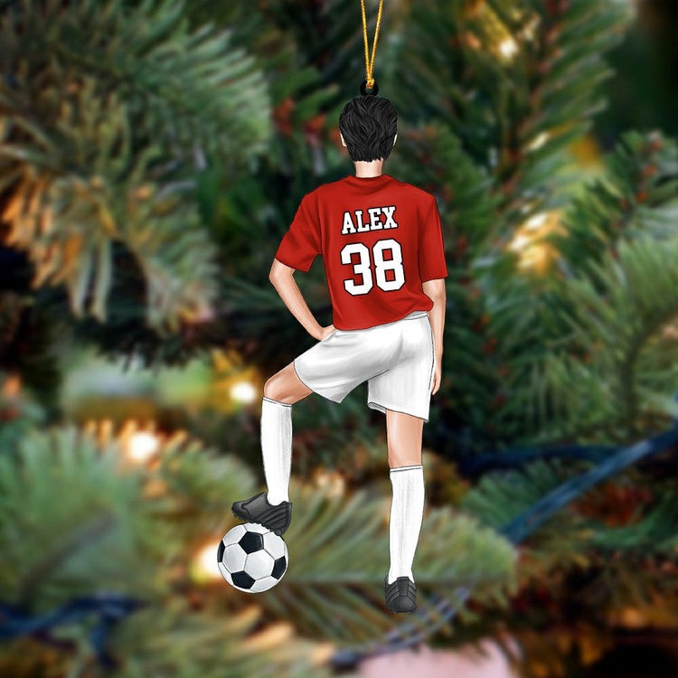 Personalized Soccer Player Christmas Ornament, Custom Shape Acrylic Ornament - Great Gift Idea For Soccer Players, Soccer Lovers