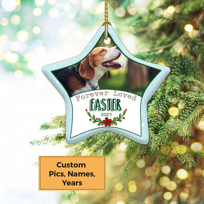 Custom Dog Photo Ceramic Ornament, Custom Pet Photo Ornament, Forever Loved Pet Custom Ornament - Christmas Ornament Gift For Dog Lovers, Pet Lovers