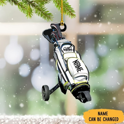 Personalized Golf, Golf Bag Christmas Ornament, Custom Name Golf  Acrylic Ornament For Christmas Decor, Golf Lovers