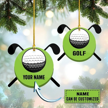 Personalized Golf, Golf Bag Christmas Ornament, Custom Name Golf  Acrylic Ornament For Christmas Decor, Golf Lovers