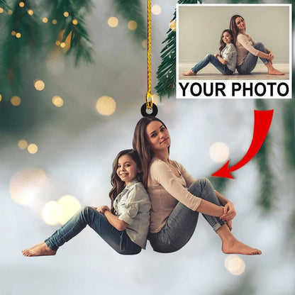 Custom Photo Sister Christmas Ornament, Custom Shape Acrylic Ornament - Gift For Sister