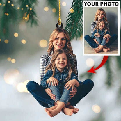 Custom Photo Sister Christmas Ornament, Custom Shape Acrylic Ornament - Gift For Sister