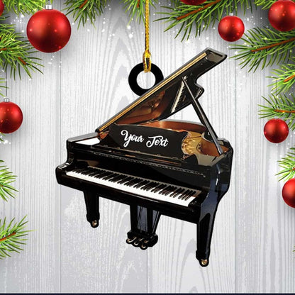 Custom Name White Piano Custom Shaped Ornament Acrylic For Piano Player