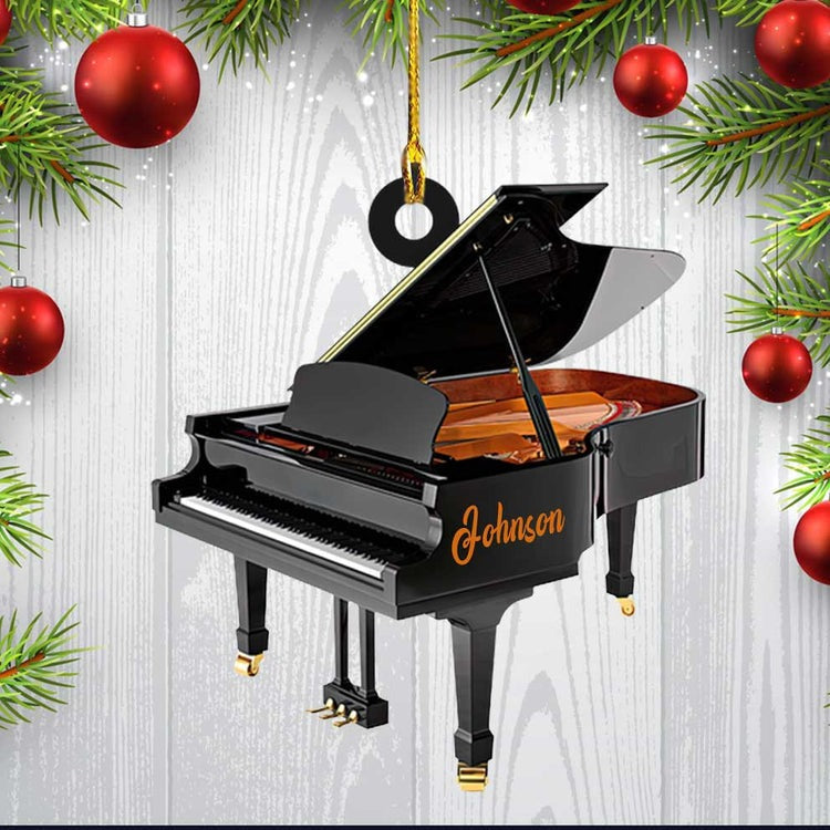 Custom Name White Piano Custom Shaped Ornament Acrylic For Piano Player